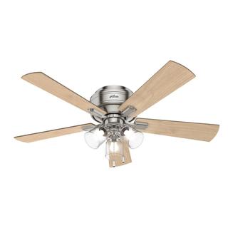 Crestfield Low Profile with 3 LED Lights 52 inch Ceiling Fans Hunter Brushed Nickel 