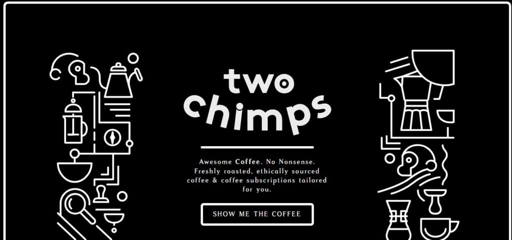 Two Chimps Coffee website-design-example