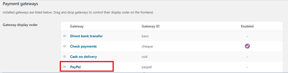 Payment Gateways and find PayPal